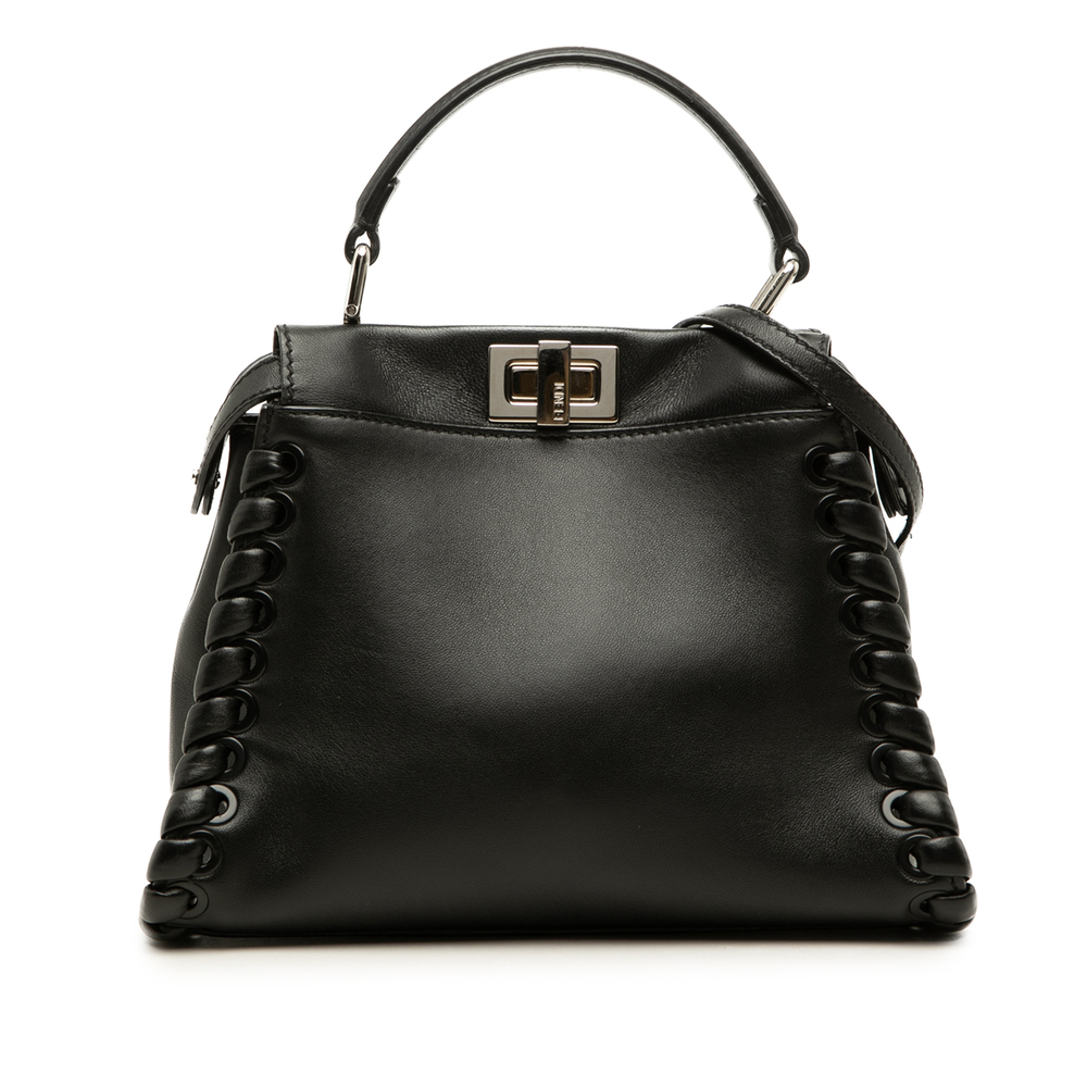 Pre-Loved Fendi Mini Leather Lace Up Peekaboo Iconic Satchel